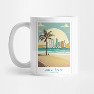 Miami Beach Retro Vintage Travel Poster Mug